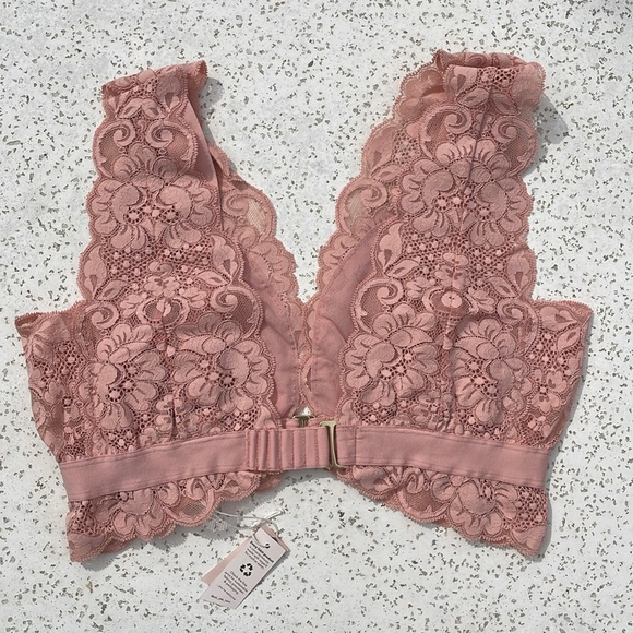 Dusty Pink Lace Free People We Are HAH Got Ur Back Bra in Copper Rose - Picture 10 of 16